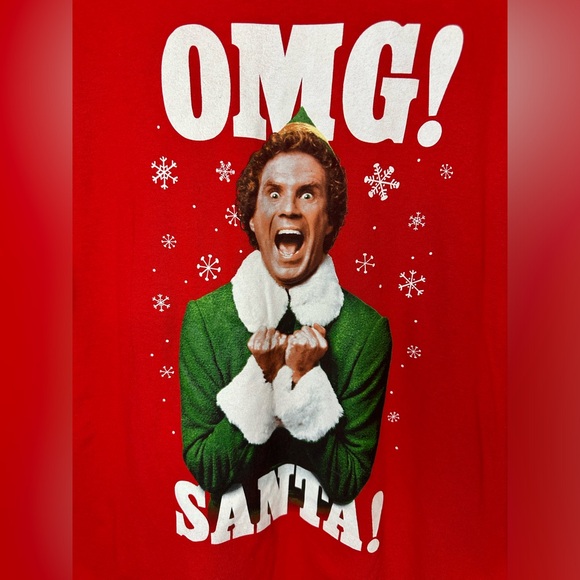 ELF Ripple Junction OMG! SANTA! T-Shirt Tee Red Christmas Holiday Party Buddy - Picture 2 of 5